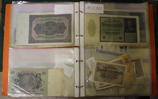 German inflationary bank notes 19303-40s